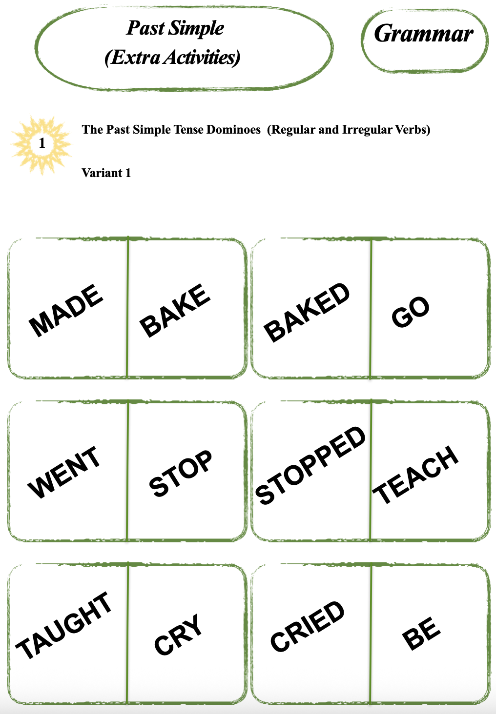 Past Simple (Extra Activities) | First Image