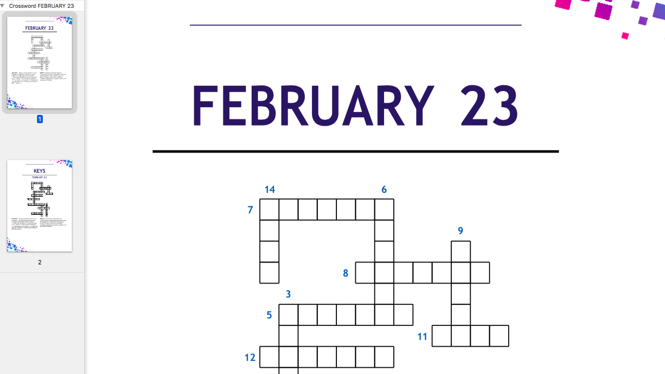 Crossword February 23 | Second Image