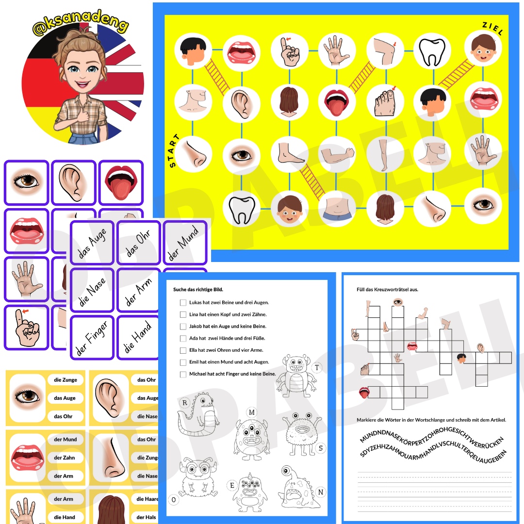 №33 ▪️ Körperteile (Bildkarten + Spiele + Arbeitsblätter) ▪️ | First Image