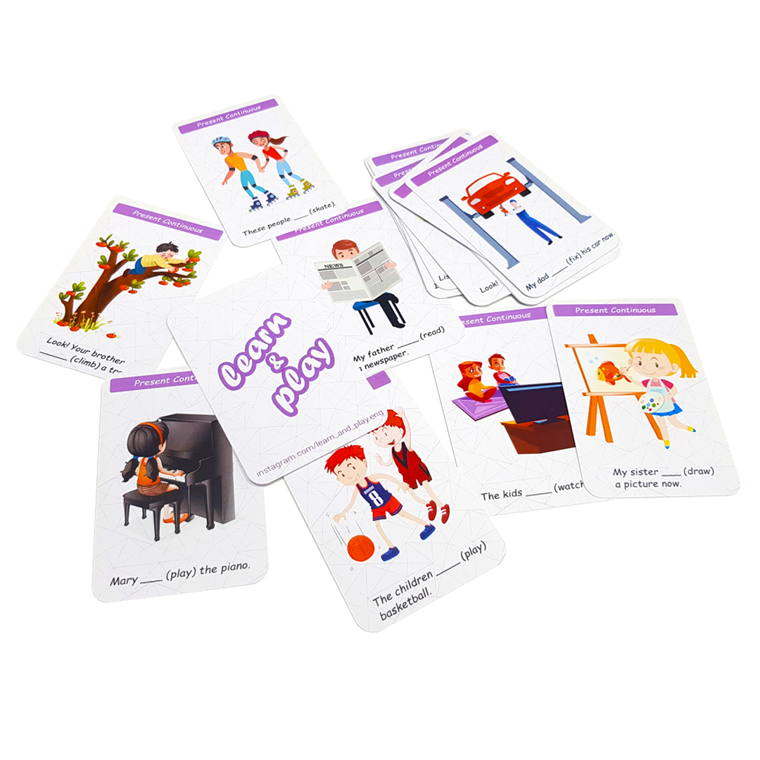 Present Continuous. Cards | Learn English And Play Games | F3T