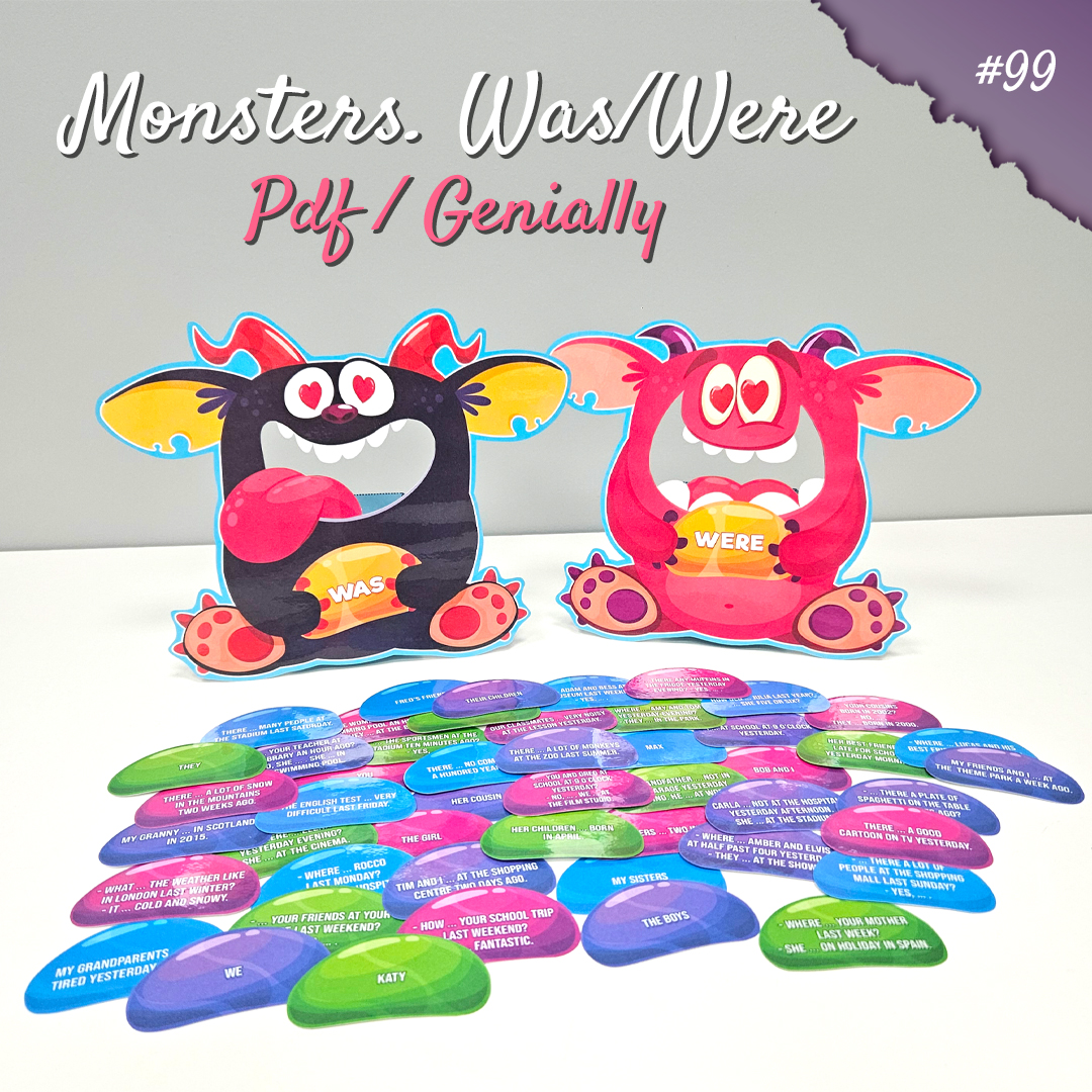 Monsters. Was/Were (PDF + GENIALLY) | Learn English And Play Games | F3T