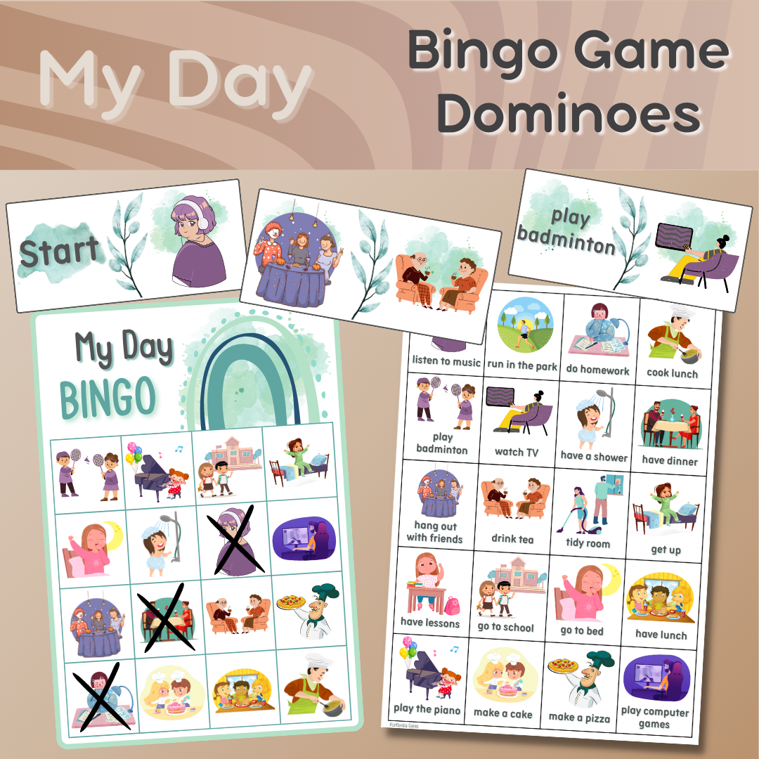 My Day. Bingo, Dominoes (GoGetter 1) | Portlandia Games | F3T