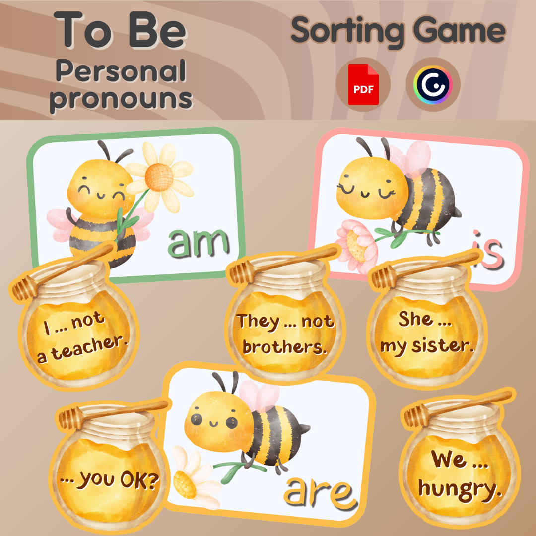 To Be Personal Pronouns - Sorting Game | Portlandia Games | F3T