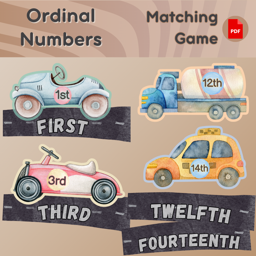 Ordinal Numbers - Matching Game | Portlandia Games | F3T