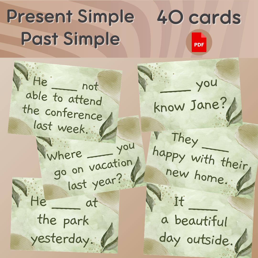 Present Simple/ Past Simple Cards | Portlandia Games | F3T