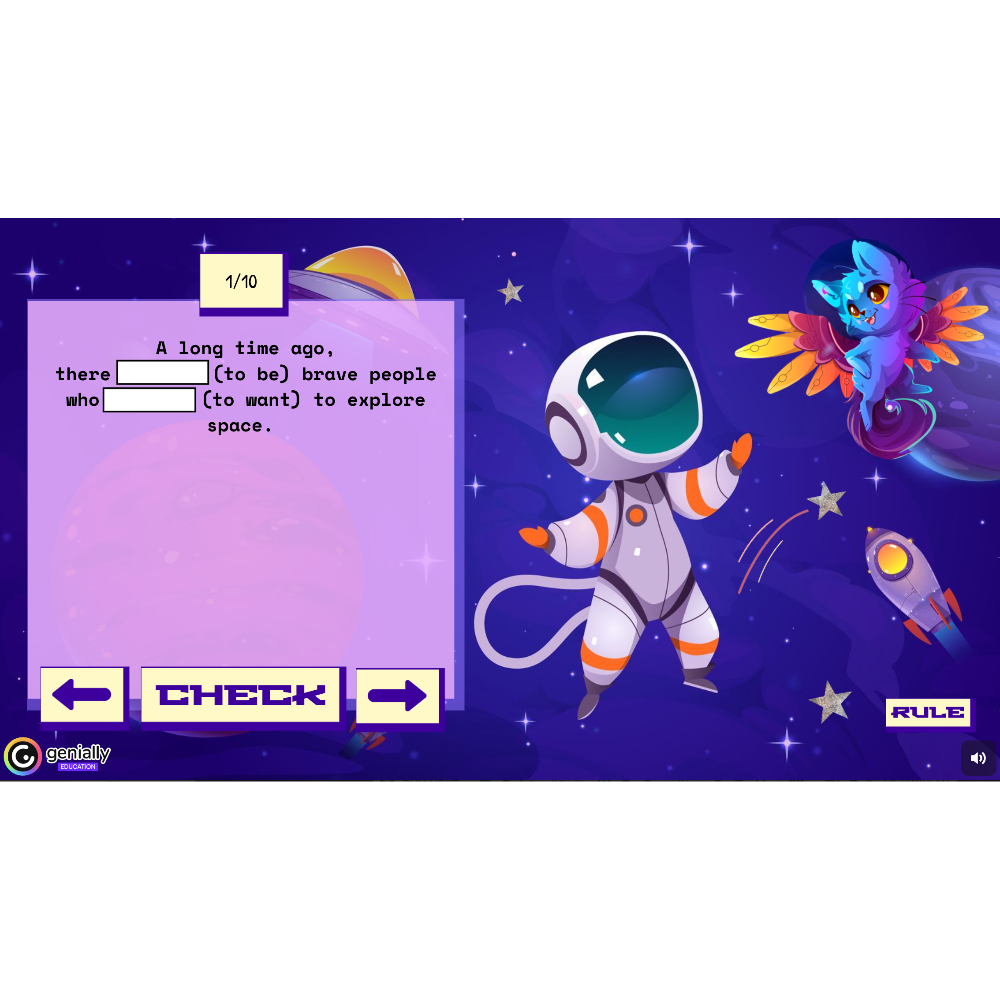 Space cat quest: Past Simple & space vocabulary | Fourth Image